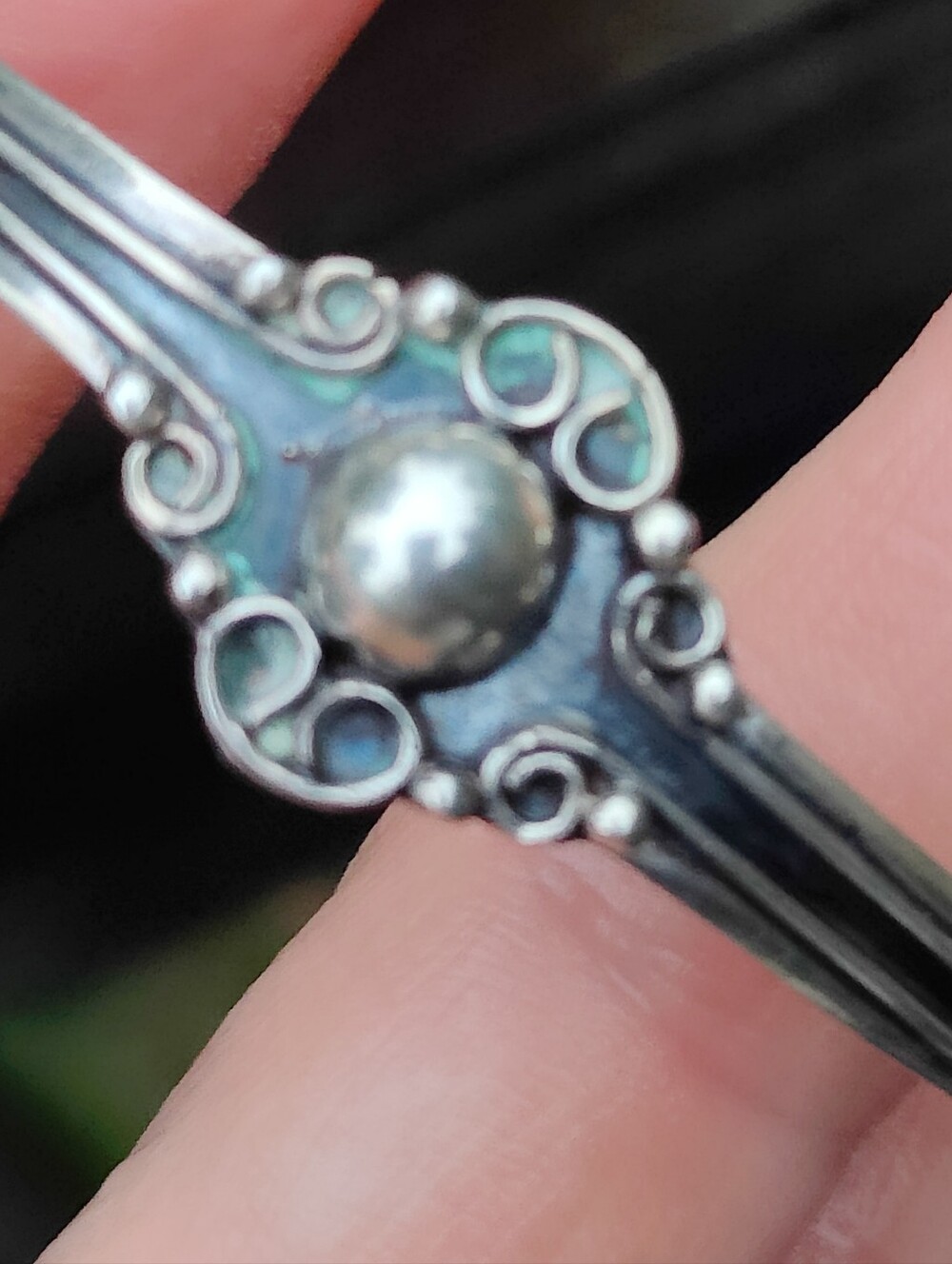 Vintage Sterling Taxco Bangle Bracelet - Picture 3 of 5